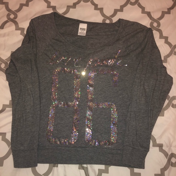PINK Victoria's Secret Tops - VS LOVE PINK long sleeve sequin shirt PINK Victoria's Secret Tops - VS LOVE PINK long sleeve sequin shirt